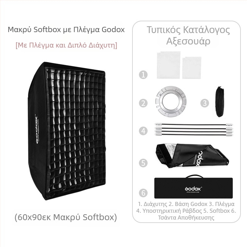 Φωτιστικό στούντιο Shen Niu godox 22*90 30*120 35*140 35*160 Baorongkou Grid Soft Light Box