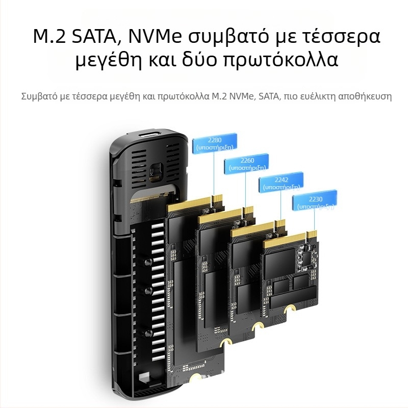 κουτί σκληρού δίσκου στερεάς κατάστασης fan tiger m.2 κουτί εξωτερικού σκληρού δίσκου SD με πρωτόκολλο m2 sata/nvme
