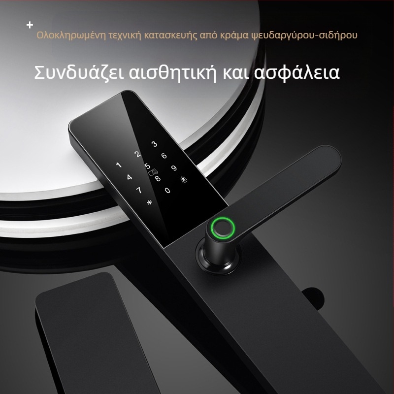 Δωρεάν αποστολή Αναγνώριση προσώπου Έξυπνη κλειδαριά πόρτας Αυτόματη κλειδαριά δακτυλικών αποτυπωμάτων Κλείδωμα με κωδικό πρόσβασης Πόρτα ασφαλείας σπιτιού Ξύλινη πόρτα Ηλεκτρονική κλειδαριά