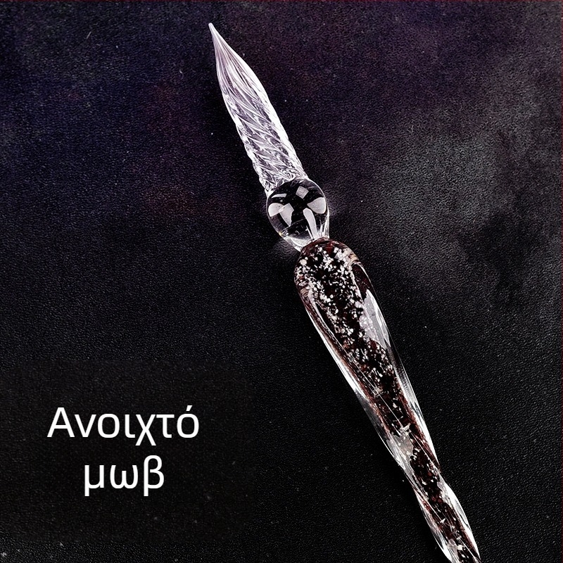 Χειροποίητο φωτιστικό γυάλινο στυλό βουτηγμένο σε νερό, φωτεινό στυλό με φωτεινή πινακίδα