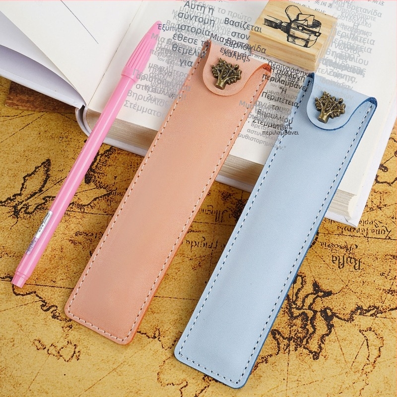 Δερμάτινη θήκη μολυβιών άμεσης προμήθειας από εργοστάσιο, δημιουργική, κομψή, ρετρό, δερμάτινη θήκη για στυλό Crazy Horse, δώρο, προστατευτικό κάλυμμα για στυλό σε απόθεμα