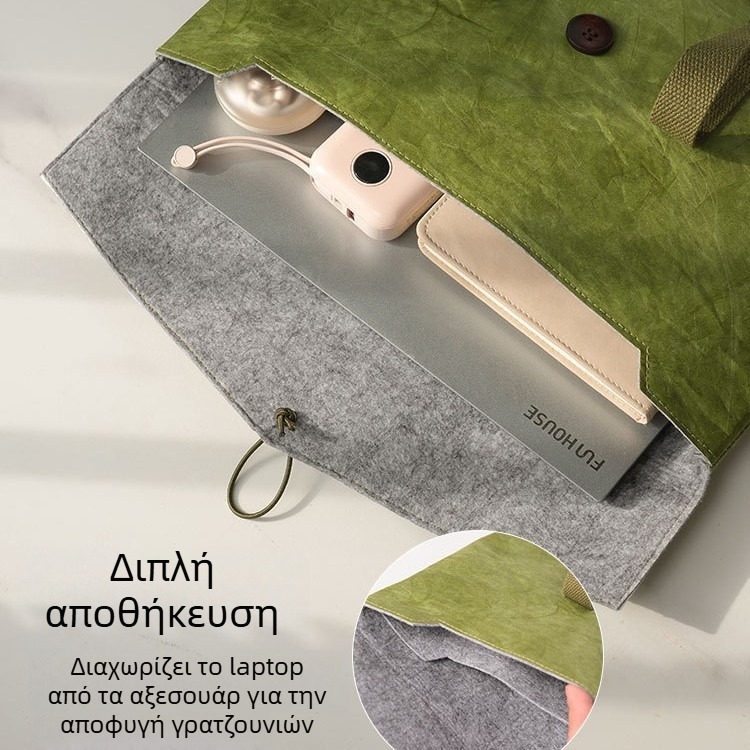 Χονδρική τσάντα Dupont Paper Bag Πλενόμενη τσάντα ώμου Retro Τσάντα υπολογιστή Προστατευτικό κάλυμμα tablet Τσάντα επαγγελματικού ταξιδιού