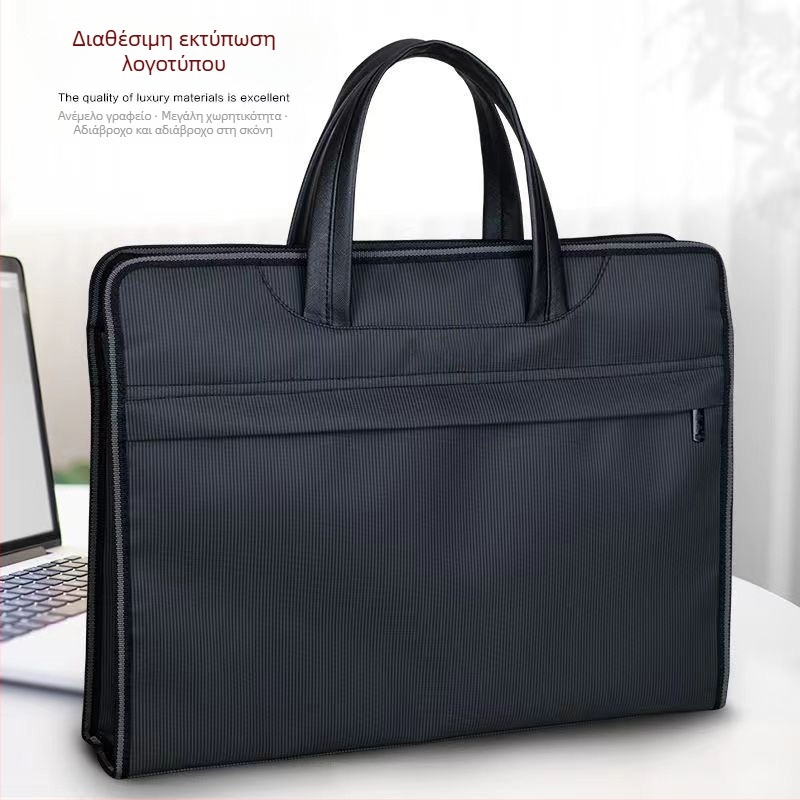 Χονδρική φορητή τσάντα αποθήκευσης δεδομένων τσάντας αρχείων με φερμουάρ γραφείου χαρτοφυλάκων υφασμάτων Oxford με τυπωμένο λογότυπο