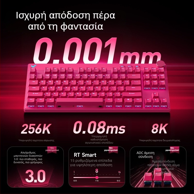 Mchose Mix87 Μηχανικό πληκτρολόγιο μαγνητικού άξονα για ηλεκτρονικά αθλήματα με εφέ φωτισμού Argb, προσαρμοσμένο ενσύρματο πληκτρολόγιο παιχνιδιών