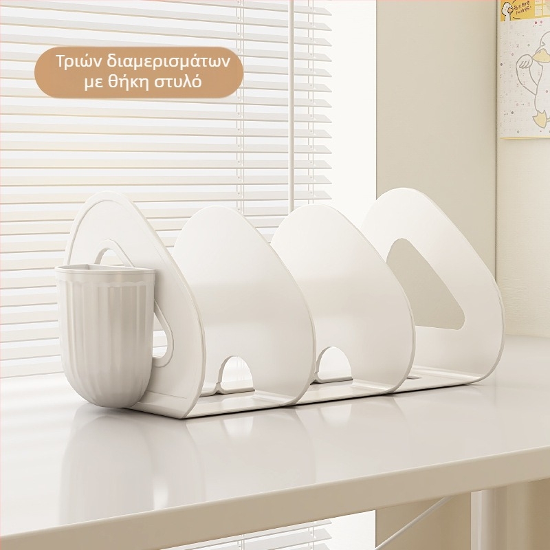 Επιτραπέζιο κουτί αποθήκευσης βιβλιοθήκης διαφανές βιβλίο φοιτητών γραφείου διαχωριστικό ακρυλικό στυλό θήκη αποθήκευσης ράφι