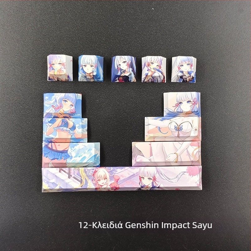 Δημιουργικό δισδιάστατο animation καπάκι κλειδιού πρωτότυπο ψηλό παζλ κλειδιού προσωπικότητας καπάκι κλειδιού χαριτωμένο κορίτσι άνεμος μηχανικό πληκτρολόγιο καπάκι κλειδιού