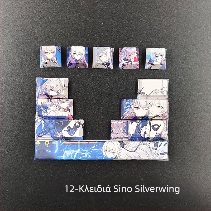 Δημιουργικό δισδιάστατο animation καπάκι κλειδιού πρωτότυπο ψηλό παζλ κλειδιού προσωπικότητας καπάκι κλειδιού χαριτωμένο κορίτσι άνεμος μηχανικό πληκτρολόγιο καπάκι κλειδιού