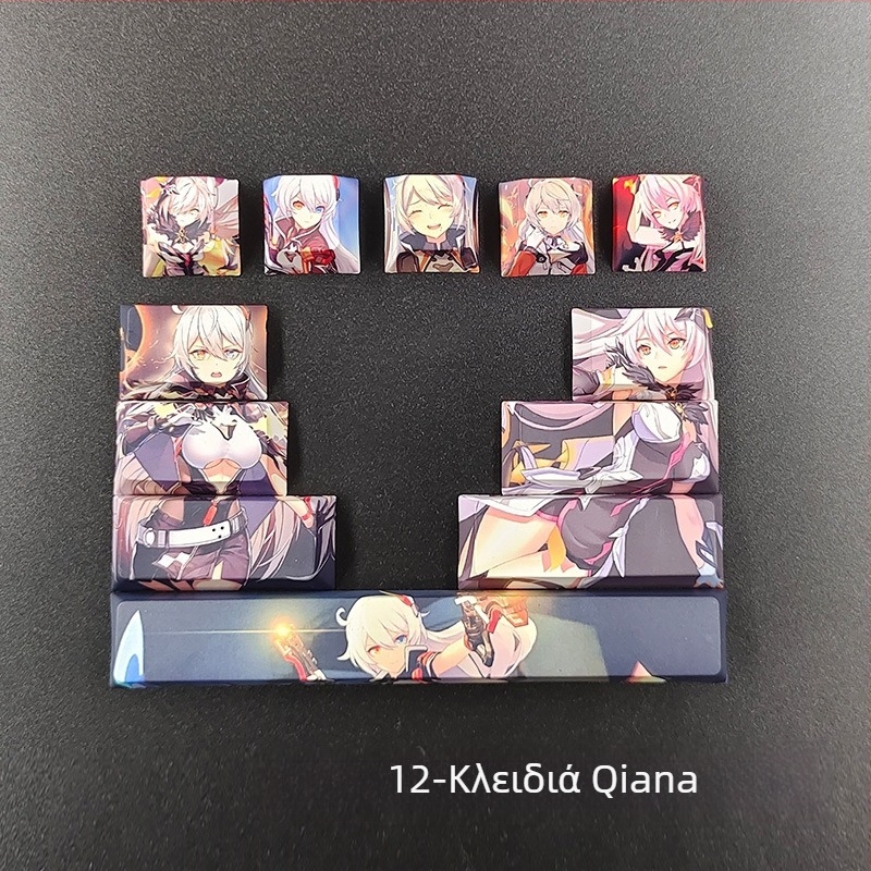 Δημιουργικό δισδιάστατο animation καπάκι κλειδιού πρωτότυπο ψηλό παζλ κλειδιού προσωπικότητας καπάκι κλειδιού χαριτωμένο κορίτσι άνεμος μηχανικό πληκτρολόγιο καπάκι κλειδιού