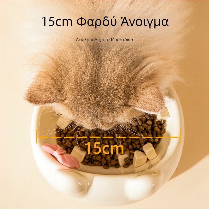 Μπολ για γάτες, μπολ τροφής για σκύλους, κεραμικό, χαριτωμένο δημιουργικό, λοξό στόμα, μικρό και μεσαίου μεγέθους, μπολ για κατοικίδια, τροφή, ρύζι, λαιμός, ψηλά πόδια