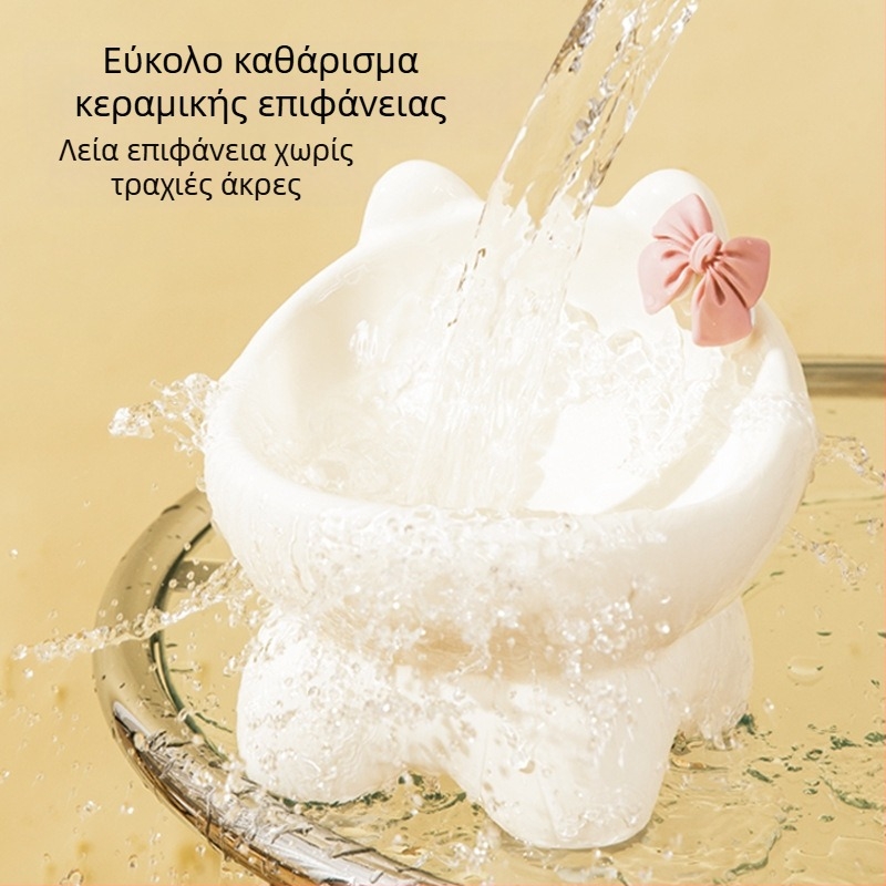 Μπολ για γάτες, μπολ τροφής για σκύλους, κεραμικό, χαριτωμένο δημιουργικό, λοξό στόμα, μικρό και μεσαίου μεγέθους, μπολ για κατοικίδια, τροφή, ρύζι, λαιμός, ψηλά πόδια