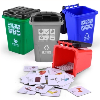 Ανακινήστε τον ήχο του ίδιου σκουπιδιού, διαλογή εκπαιδευτικών παιχνιδιών με κάρτες, κάδος απορριμμάτων της Σαγκάης, μίνι στηρίγματα, παιδικά βοηθήματα εκμάθησης