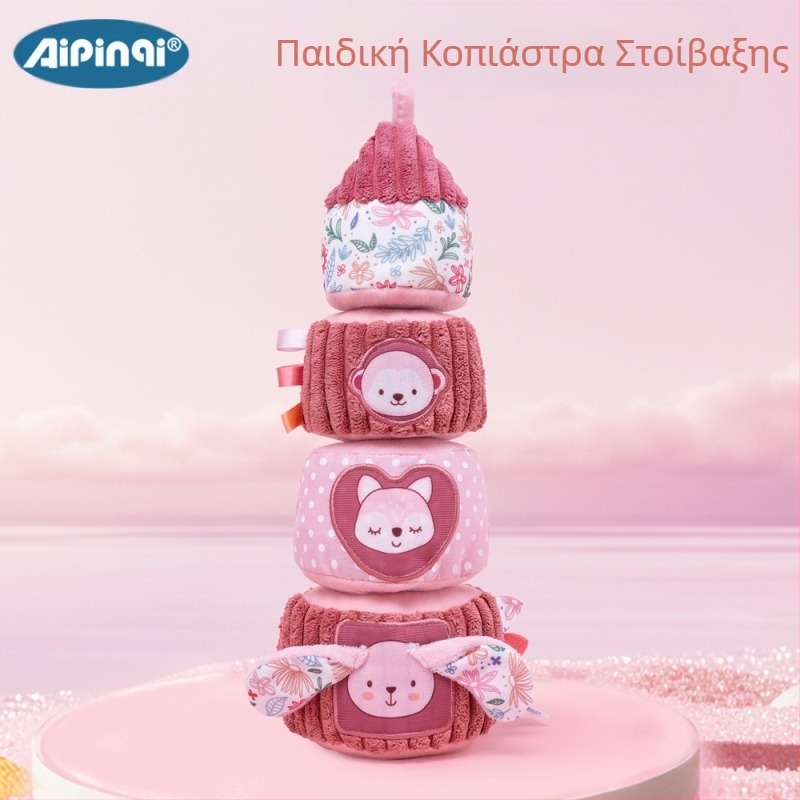 Εκπαιδευτικό παιχνίδι Jenga για νεογέννητα με πύργο στοίβαξης, 0-1 ετών, με πύργο ουράνιου τόξου, πνευματικό παιχνίδι