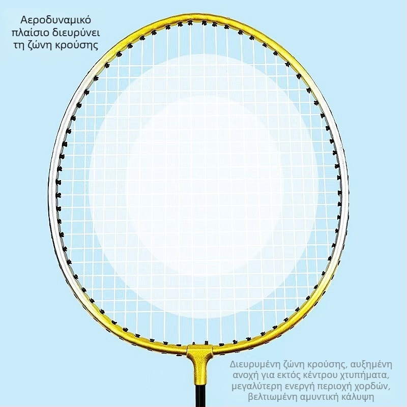 Εκρήξεις σε απόθεμα ρακέτας μπάντμιντον ενηλίκων μαθητών για αρχάριους, ρακέτα σιδηροκράματος split, μια γενιά μαλλιών