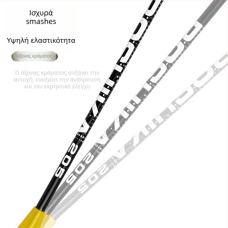 Εκρήξεις σε απόθεμα ρακέτας μπάντμιντον ενηλίκων μαθητών για αρχάριους, ρακέτα σιδηροκράματος split, μια γενιά μαλλιών