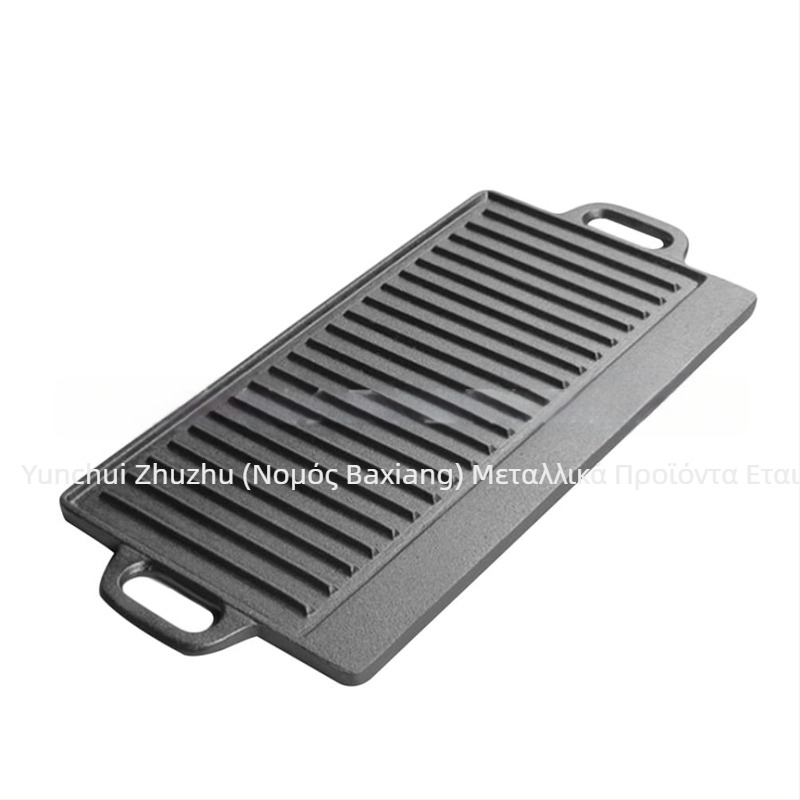 Προμήθεια ορθογώνιων πιάτων Teppanyaki, οικιακών δοχείων μπάρμπεκιου εξωτερικού χώρου από χυτοσίδηρο, μπριζόλας, χταποδιού, μπάρμπεκιου, χοντροκομμένου χυτοσιδήρου