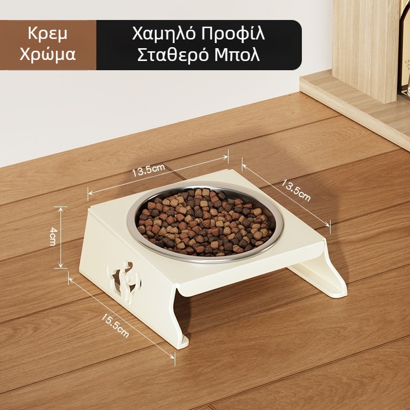 Μπολ για κατοικίδια από ανοξείδωτο ατσάλι, διπλό μπολ, πτυσσόμενο μπολ τροφής για μικρά σκυλιά, ειδικό μπολ με ενισχυμένη προστασία λαιμού για την αποφυγή ανατροπής του μπολ νερού για γάτες