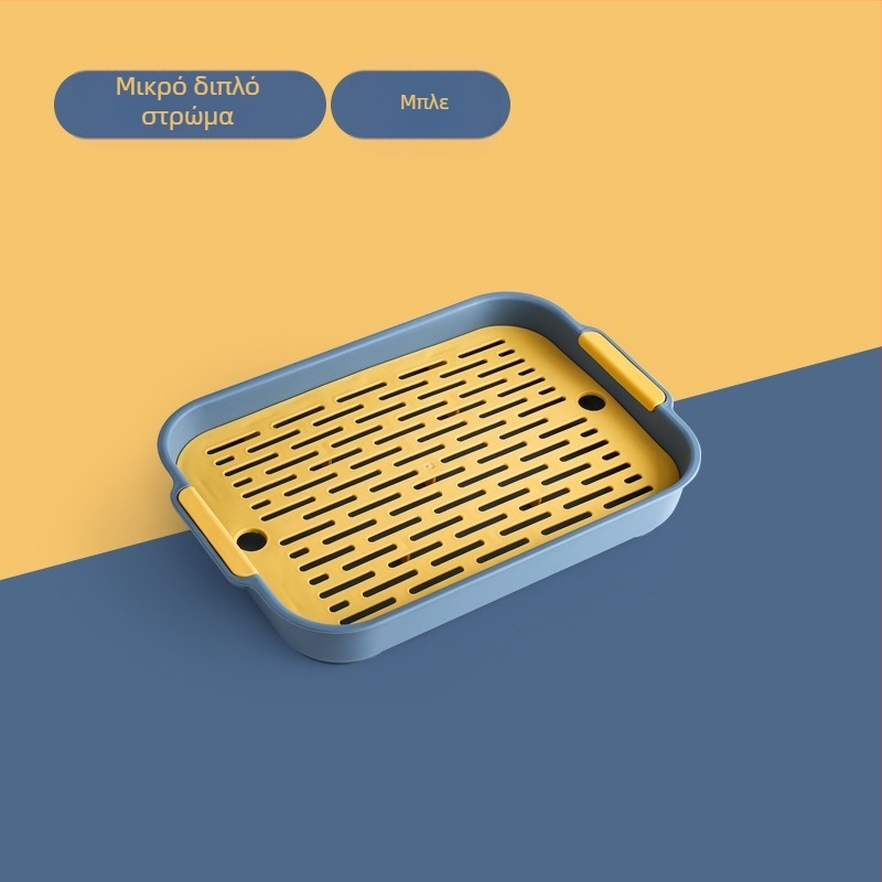 Δίσκος αποστράγγισης νερού για σαλόνι σπιτιού, δίσκος διπλής στρώσης, ορθογώνιος δίσκος τσαγιού, δίσκος φρούτων, πλαστικό δημιουργικό πιάτο φαγητού