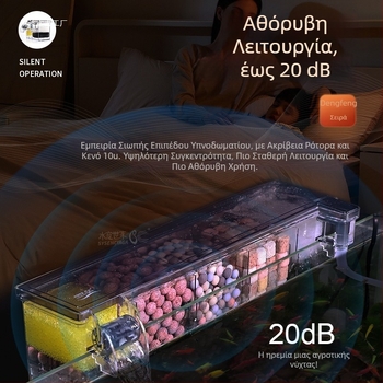 Κύκλος καθαρισμού νερού φίλτρου ενυδρείου τριών σε ένα με υποβρύχια αντλία, ενσωματωμένο κιβώτιο στάλαξης για την παραγωγή οξυγόνου, ενσωματωμένο κιβώτιο στάλαξης για την δεξαμενή χελωνών