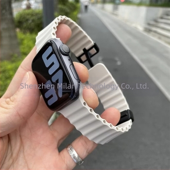 Για Apple iwatch ultra98765432 γενιάς 49 χιλιοστών θαλάσσια πτυσσόμενη αγκράφα σιλικόνης μαγνητικό λουράκι S10