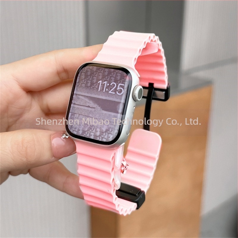 Για Apple iwatch ultra98765432 γενιάς 49 χιλιοστών θαλάσσια πτυσσόμενη αγκράφα σιλικόνης μαγνητικό λουράκι S10