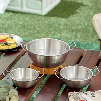 Εξωτερικό μπολ χιονιού από ανοξείδωτο ατσάλι 304 Κορεάτικο δράμα ίδιου στυλ μπολ κρασιού ρυζιού μαγειρέματος με λαβή μπολ kimchi Κορεάτικο μπολ κρασιού ρυζιού