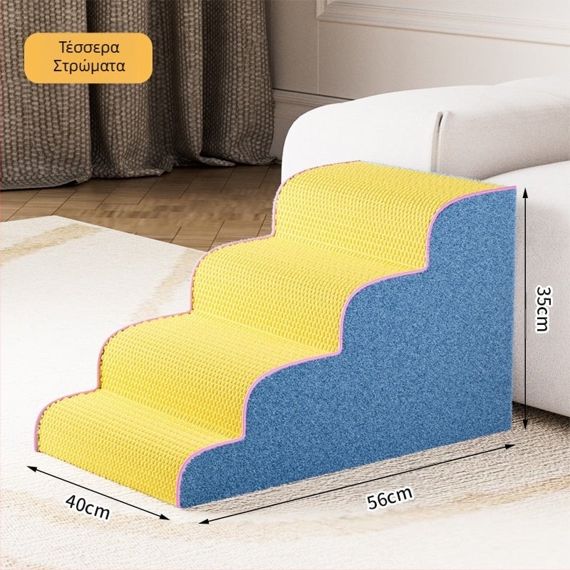 Σκάλες για κατοικίδια, σκαλοπάτια για κρεβάτια σκύλων, αντιολισθητική αφαιρούμενη και πλενόμενη σκάλα, οικιακή σκάλα πολλαπλών σκαλοπατιών για μικρούς σκύλους, ανθεκτική στη φθορά καναπέ