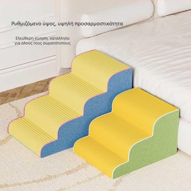 Σκάλες για κατοικίδια, σκαλοπάτια για κρεβάτια σκύλων, αντιολισθητική αφαιρούμενη και πλενόμενη σκάλα, οικιακή σκάλα πολλαπλών σκαλοπατιών για μικρούς σκύλους, ανθεκτική στη φθορά καναπέ