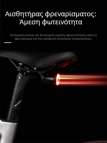 Eslnf Πίσω Φως Ποδηλάτου Επαναφορτιζόμενο Φως Νυχτερινής Ποδηλασίας Υψηλής Αντοχής Φως Ποδηλασίας Δρόμου, Ποδηλασία Βουνού, Εξοπλισμός Ποδηλασίας