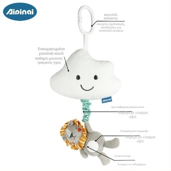 Nordic INS Style Baby Bunny Παιχνίδι με Ζώα, Κρεμαστό Κουτί Μουσικής για Μωρά, Κρεμαστό Αυτοκίνητο, 0-3 Ετών