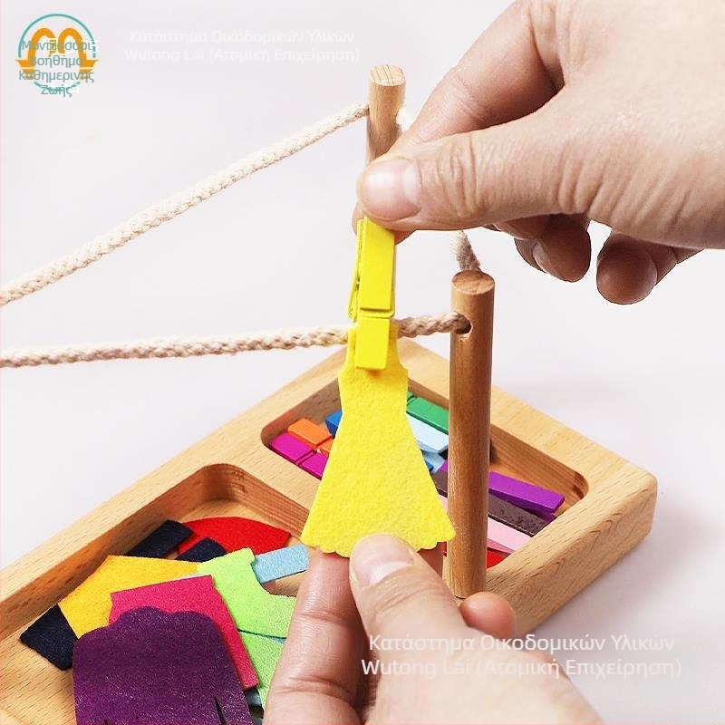 Βοηθήματα διδασκαλίας Montessori για στέγνωμα ρούχων, λεπτή κινητική εκπαίδευση, σετ κλιπ καθημερινής ζωής