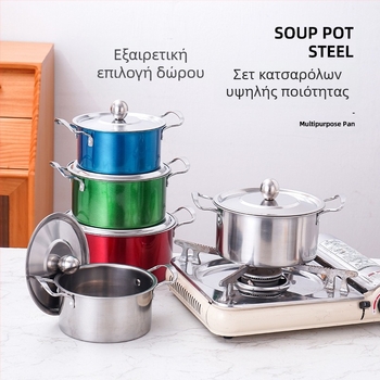 Σετ κατσαρόλας από ανοξείδωτο ατσάλι για διασυνοριακή χρήση, σετ κατσαρόλας τριών τεμαχίων, σετ κατσαρόλας σούπας δώρου Binaural, σετ κατσαρόλας έξι τεμαχίων χονδρικής