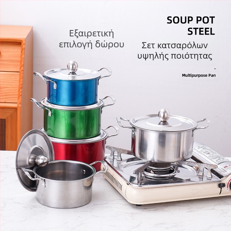 Σετ κατσαρόλας από ανοξείδωτο ατσάλι για διασυνοριακή χρήση, σετ κατσαρόλας τριών τεμαχίων, σετ κατσαρόλας σούπας δώρου Binaural, σετ κατσαρόλας έξι τεμαχίων χονδρικής