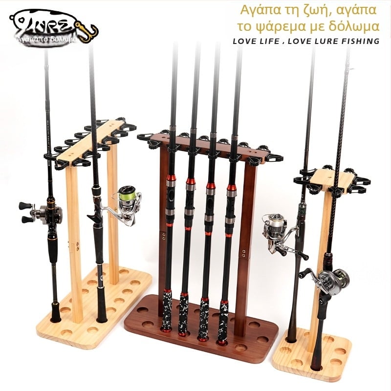 Βάση ψαρέματος δαπέδου από μασίφ ξύλο 8/14, βάση αποθήκευσης καλαμιών ψαρέματος χωρίς τρύπημα, διασυνοριακό νέο προϊόν