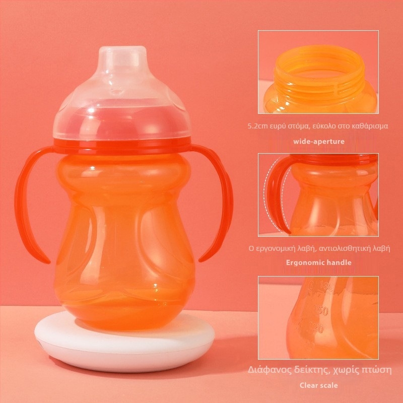 Παιδικό κύπελλο άμεσης εκμάθησης πόσης με εξαιρετικά φαρδύ στόμιο από PP, αδιάβροχο και ανθεκτικό στον πνιγμό, με λαβή εκπαίδευσης για όλα τα φλιτζάνια