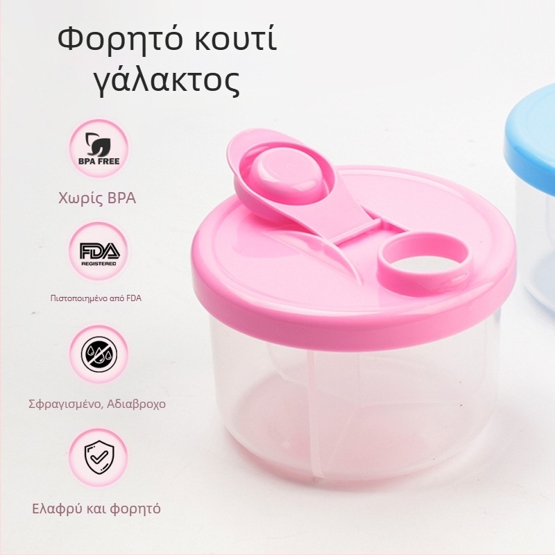 Κουτί συσκευασίας γάλακτος σε σκόνη για νέο μωρό, βολικό κουτί αποθήκευσης γάλακτος σε σκόνη τριών διαμερισμάτων, αφαιρούμενο βάζο γάλακτος σε σκόνη χονδρικής 300ml