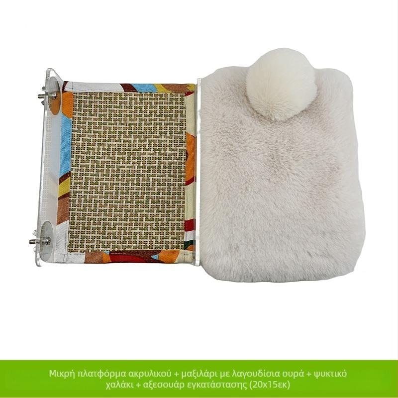 Κρεβάτι παπαγάλου, φωλιά ύπνου, θερμαντήρας ποδιών, πλατφόρμα, θερμαινόμενο βαμβακερό μαξιλάρι, χειμερινό καναπέ-στρώμα, μαύρο κλουβί πουλιών Phoenix Peony, προμήθειες