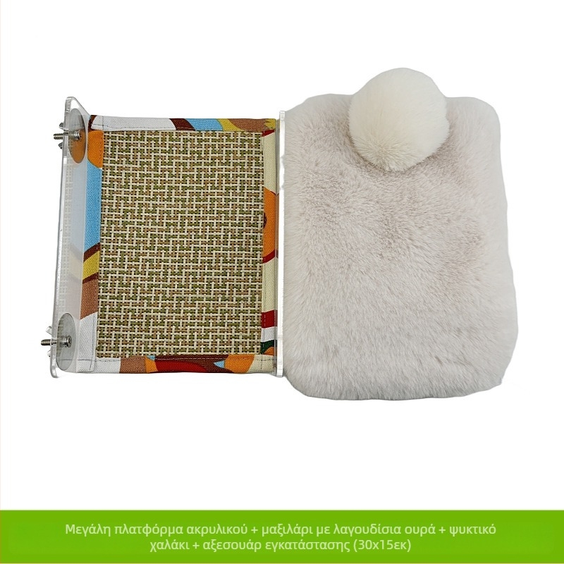 Κρεβάτι παπαγάλου, φωλιά ύπνου, θερμαντήρας ποδιών, πλατφόρμα, θερμαινόμενο βαμβακερό μαξιλάρι, χειμερινό καναπέ-στρώμα, μαύρο κλουβί πουλιών Phoenix Peony, προμήθειες