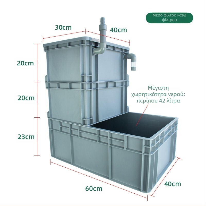 Κουτί ανακύκλωσης Φίλτρο πυθμένα Φίλτρο πυθμένα ενυδρείου DIY Κουτί φίλτρου πυθμένα διαχωρισμού ξηρού και υγρού Φίλτρο στάλαξης Φίλτρο πυθμένα σιφονιού Συνδυασμός ψαριών