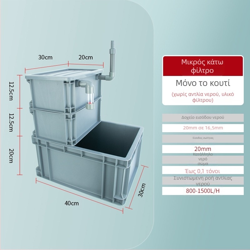 Κουτί ανακύκλωσης Φίλτρο πυθμένα Φίλτρο πυθμένα ενυδρείου DIY Κουτί φίλτρου πυθμένα διαχωρισμού ξηρού και υγρού Φίλτρο στάλαξης Φίλτρο πυθμένα σιφονιού Συνδυασμός ψαριών