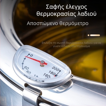 Φριτέζα Chengze Ιαπωνικού τύπου 304 από ανοξείδωτο ατσάλι Tempura, μικρή, οικιακή, με ελεγχόμενη θερμοκρασία και φίλτρο, για εξοικονόμηση λαδιού
