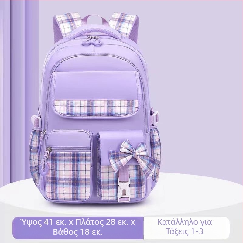 Χονδρική πώληση σχολικών τσαντών μαθητών δημοτικού, γυναικεία μοντέλα, χαριτωμένο φιόγκο με κινούμενα σχέδια, μεγάλη χωρητικότητα, σακίδιο πλάτης που μειώνει το βάρος, σακίδιο πλάτης για παιδιά με προστασία σπονδυλικής στήλης