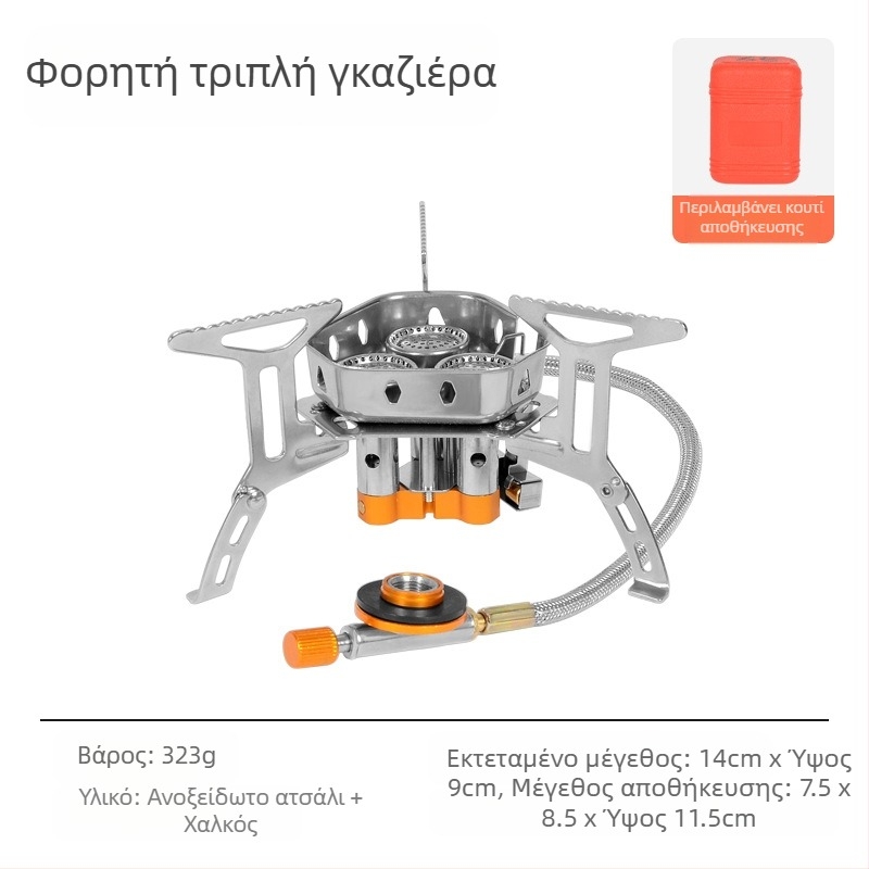 Εξωτερική κουζίνα μικρο-πιέσεως από ανοξείδωτο χάλυβα, πολυλειτουργική κατσαρόλα ατμού, φορητή, ασφαλής, αντιεκρηκτική, κουζίνα τύπου κάμπινγκ, με αντιανεμική προστασία
