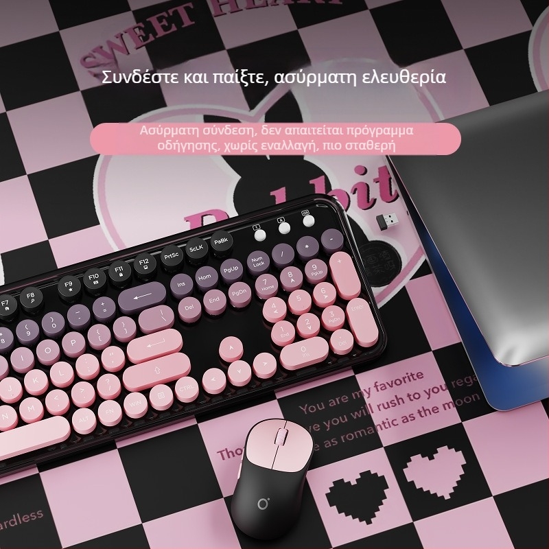 Forerunner V96 Ασύρματο πληκτρολόγιο, ποντίκι, μηχανική αίσθηση, σίγαση, φορητός υπολογιστής, εξωτερικός γυναικείος πανκ γραφείου