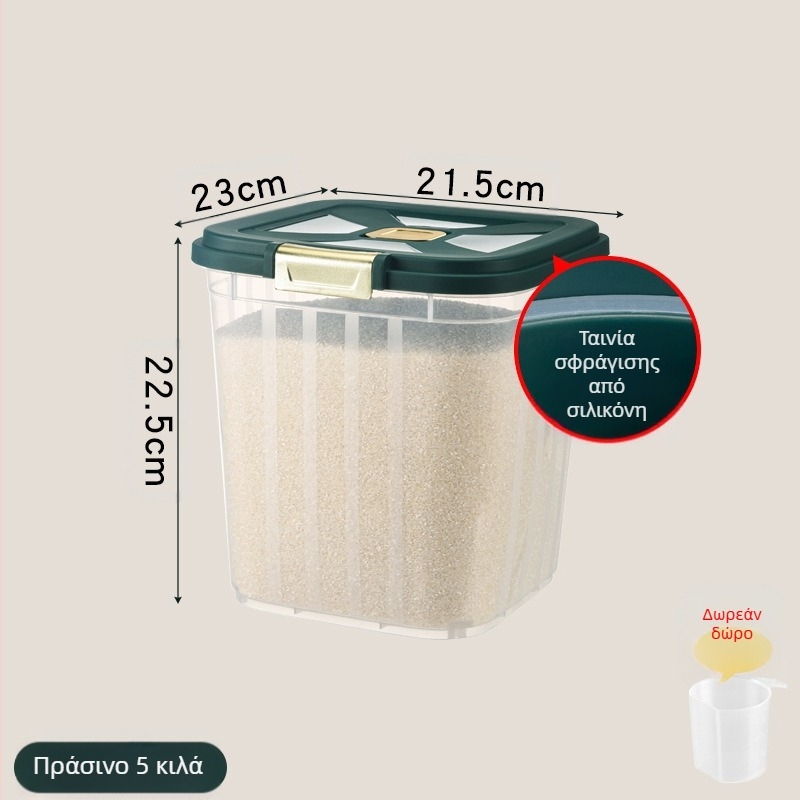 Κουβάς ρυζιού μεγάλης χωρητικότητας για οικιακή κουζίνα, ανθεκτικός στα έντομα και την υγρασία, σφραγισμένος, προσβάσιμος, πολυτελής, κουτί αποθήκευσης ρυζιού, κουτί αποθήκευσης αλευριού και σιτηρών ρυζιού