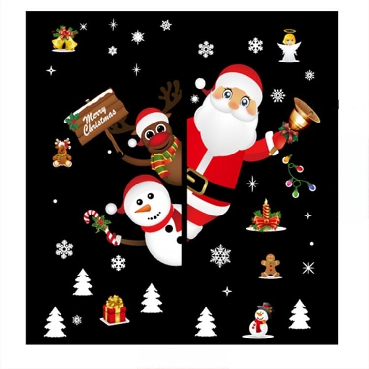 SK9241 Αυτοκόλλητα Άγιου Βασίλη Χριστουγεννιάτικη Διακόσμηση Διαγώνιο Παράθυρο Γυάλινο Παράθυρο Αδιάβροχα Αυτοκόλλητα Τοίχου Χριστουγεννιάτικα Αυτοκόλλητα Παραθύρου