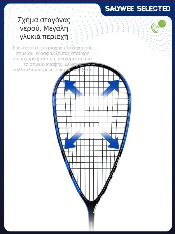 Ρακέτα Salywee Squash Red Eagle Carbon Composite One-Piece Επαγγελματική Ρακέτα Προπόνησης για Ευρωπαϊκές και Αμερικανικές Αθλήσεις, Υπερελαφριά 185±5g