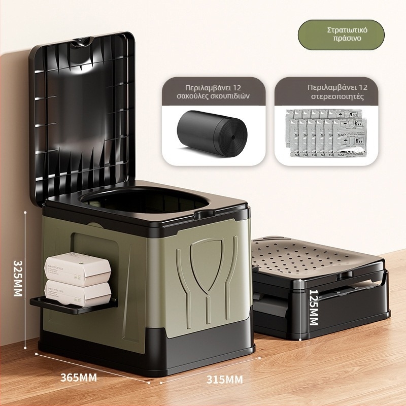 Πτυσσόμενη τουαλέτα αυτοκινήτου φορητή τουαλέτα ενηλίκων αυτο-οδήγησης κάμπινγκ εξωτερικού χώρου έκτακτης ανάγκης σκλήρυνσης τουαλέτα κινητή τουαλέτα