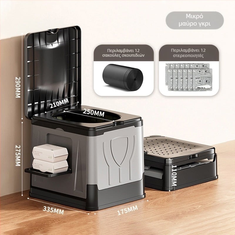 Πτυσσόμενη τουαλέτα αυτοκινήτου φορητή τουαλέτα ενηλίκων αυτο-οδήγησης κάμπινγκ εξωτερικού χώρου έκτακτης ανάγκης σκλήρυνσης τουαλέτα κινητή τουαλέτα