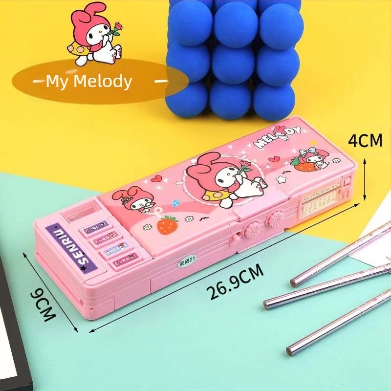 Θήκη μολυβιών με κωδικό πρόσβασης + δωρεάν αλυσίδα στυλό λευκού πίνακα, πολυλειτουργική θήκη μολυβιών διπλής στρώσης μεγάλης χωρητικότητας για άνδρες και γυναίκες, σχέδιο αστροναυτών