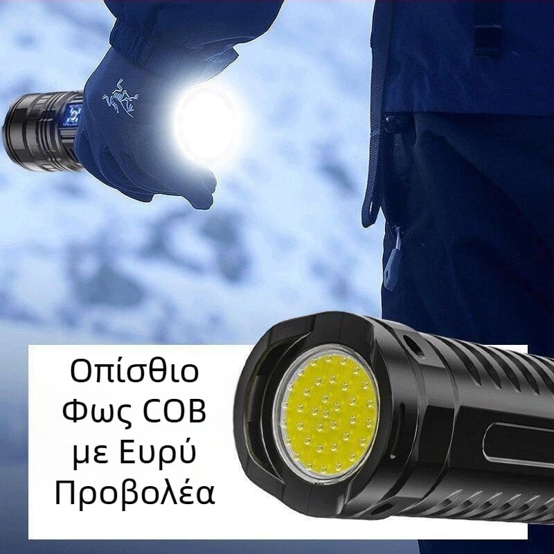 Τηλεσκοπικός φακός ζουμ με λευκό λέιζερ που διαπερνά τον ουρανό, υψηλής ισχύος ηλεκτρικός φακός με εξαιρετικά μεγάλη εμβέλεια και δυνατό φως